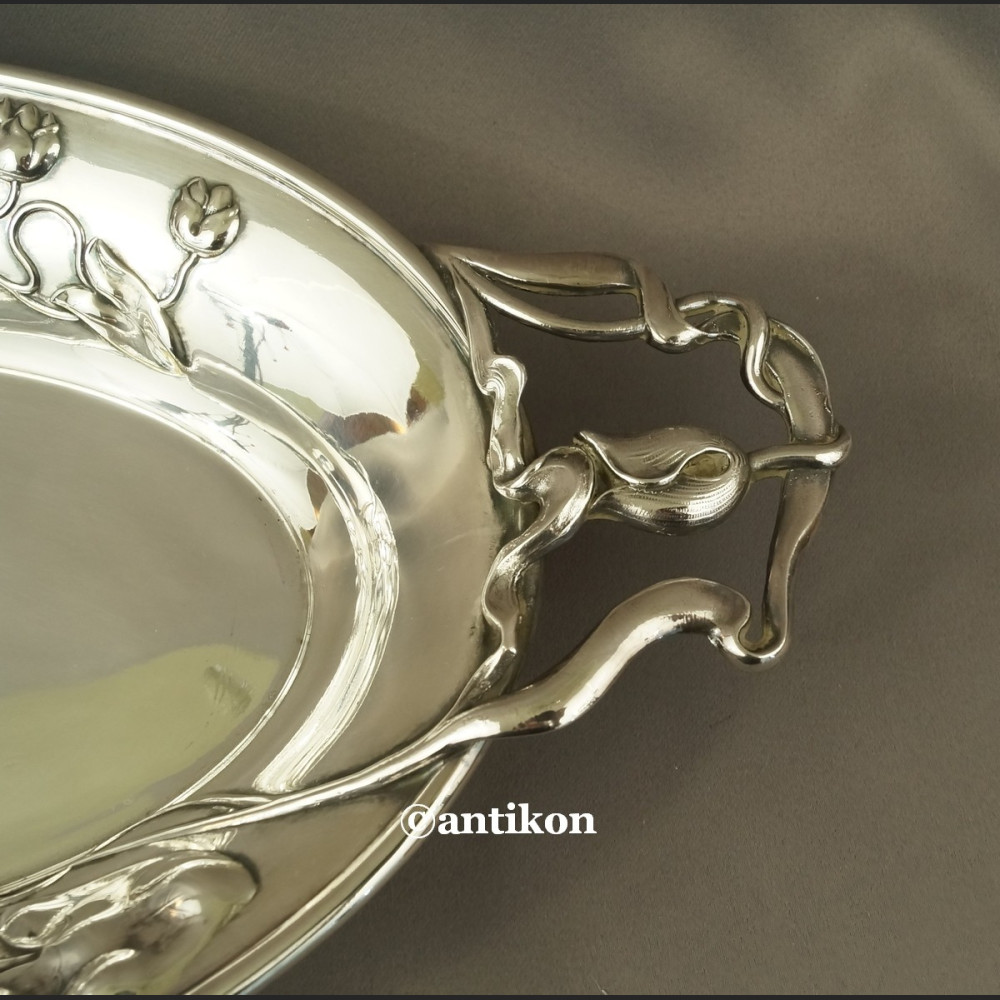 Patera secesyjna nenufary lilie wodne z początku XX w 