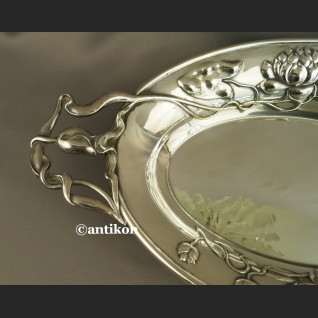 Patera secesyjna nenufary lilie wodne z początku XX w 