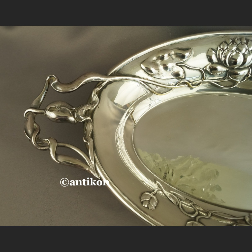 Patera secesyjna nenufary lilie wodne z początku XX w 