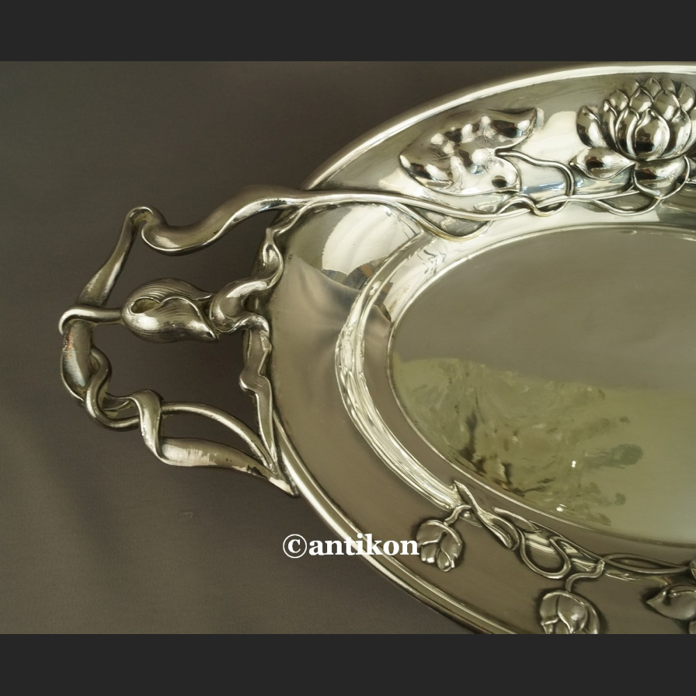 Patera secesyjna nenufary lilie wodne z początku XX w 