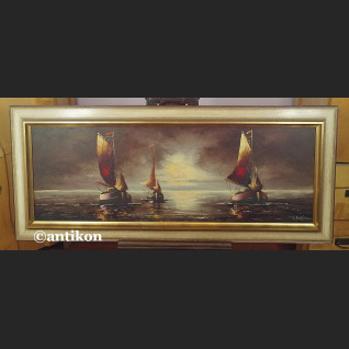 Obraz marynistyczny Łodzie  aukcyjne malarstwo  Obraz marynistyczny Łodzie  aukcyjne malarstwo