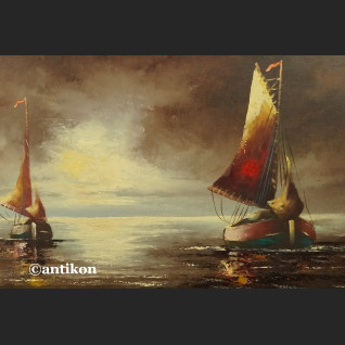Obraz marynistyczny Łodzie  aukcyjne malarstwo  Obraz marynistyczny Łodzie  aukcyjne malarstwo