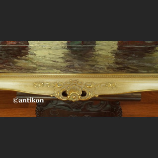 Obraz marynistyczny Łodzie rybackie w złotej ramie 