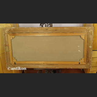 Obraz marynistyczny Łodzie rybackie w złotej ramie 