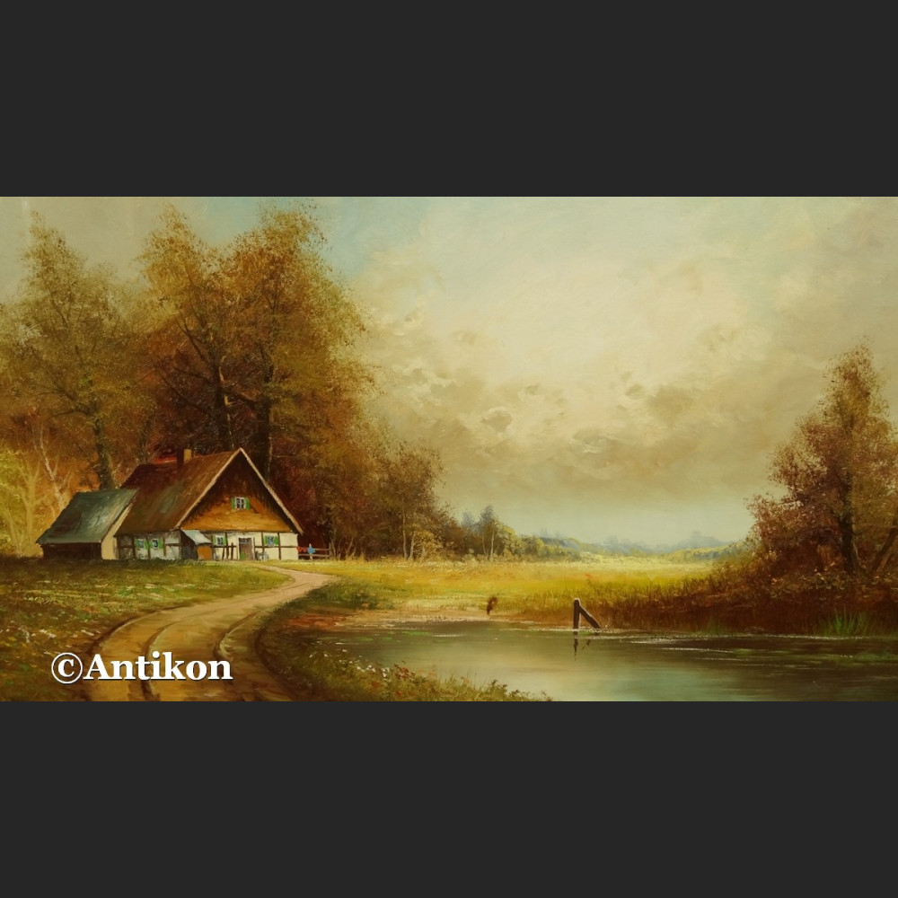 Malarstwo aukcyjne Seekatz Panorama z wiejską chatą 