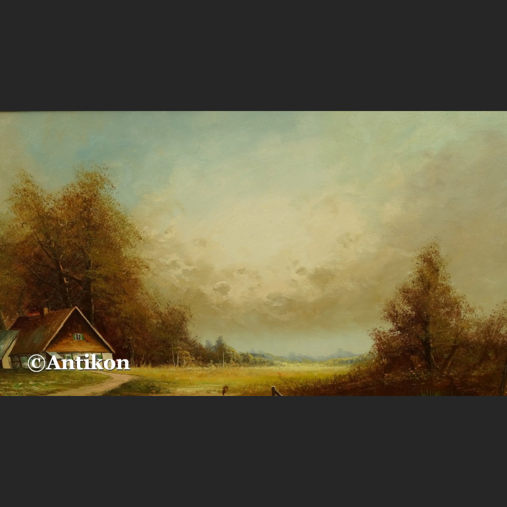 Malarstwo aukcyjne Seekatz Panorama z wiejską chatą 