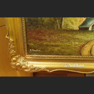 Malarstwo aukcyjne Seekatz Panorama z wiejską chatą 