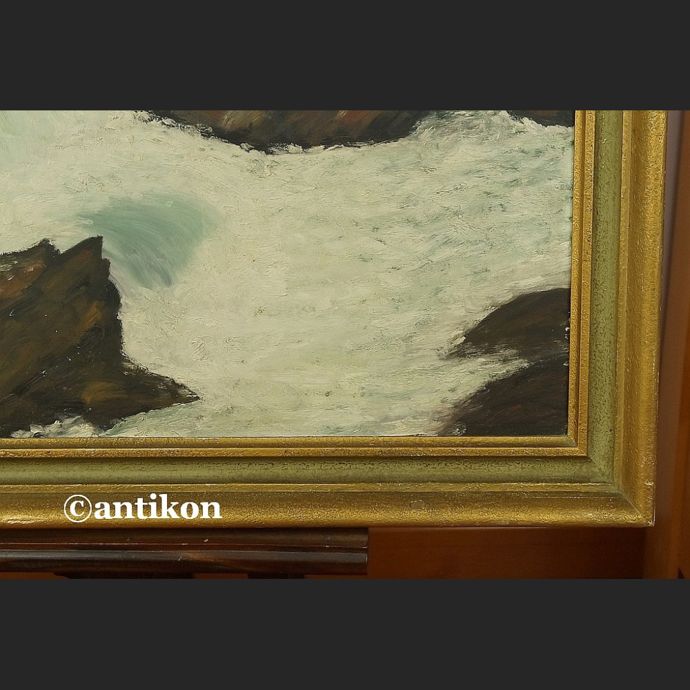 Olej na desce Wodospad leśny pejzaż