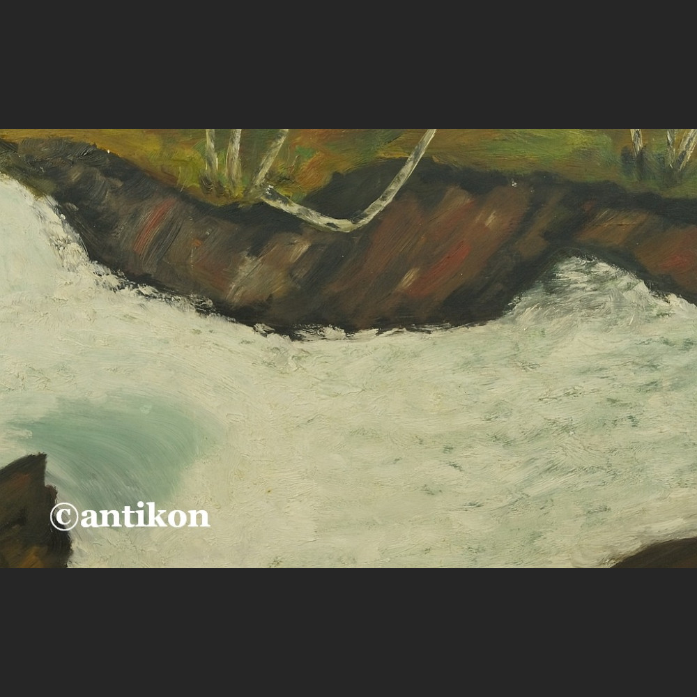 Olej na desce Wodospad leśny pejzaż